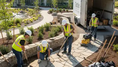 Bellevue, NE tree service team designing a custom landscape for local outdoor conditions