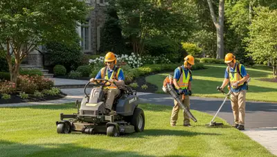 Bellevue, NE tree service crew trimming trees for a residential property