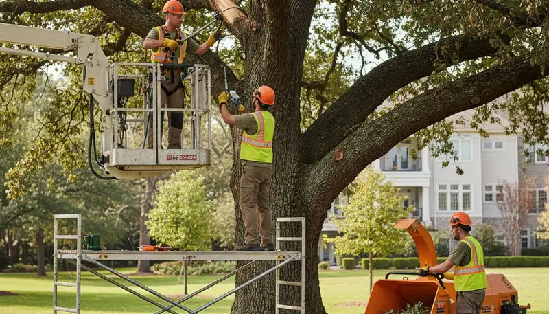Bellevue, NE arborist inspecting tree disease symptoms for treatment recommendations