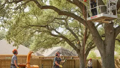 Bellevue, NE arborist pruning a tree to improve health and safety