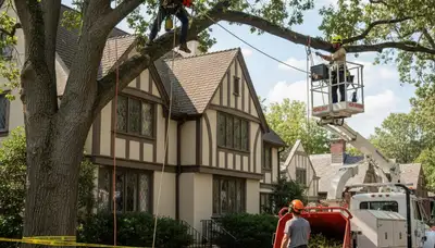 Tree service crew in Bellevue, NE providing professional tree removal and trimming