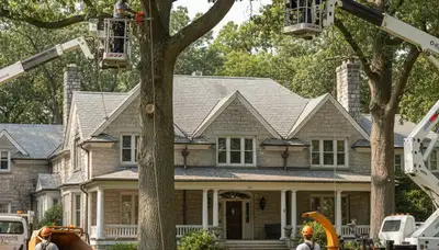 Tree service crew in Bellevue, NE providing professional tree care and removal for local properties