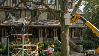 Tree service crew in Bellevue, NE providing professional tree removal and trimming services