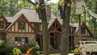 Tree service crew in Bellevue, NE providing professional tree trimming and removal services