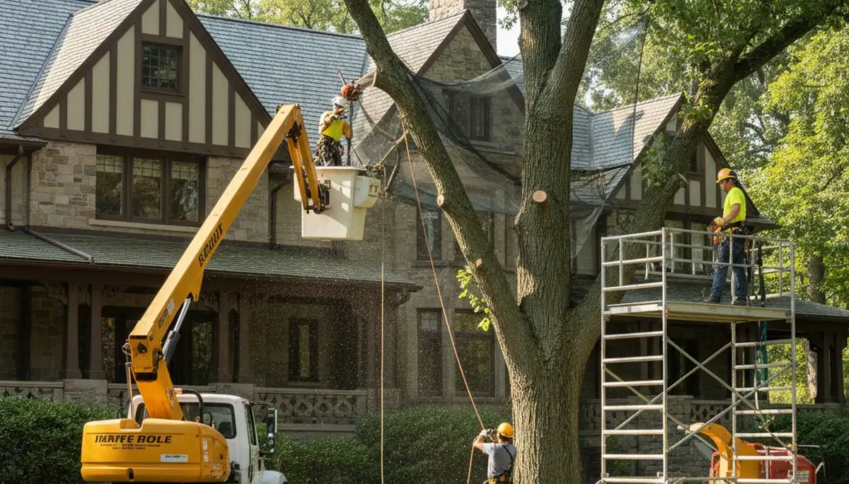 Tree service crew in Bellevue, NE providing professional tree trimming and removal assistance