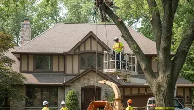 Tree service crew in Bellevue, NE providing professional tree care for homes and businesses