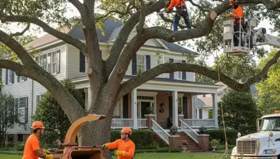 Tree service crew in Bellevue, NE providing professional tree trimming and removal services