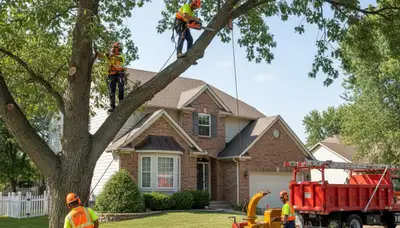 Tree service crew in Bellevue, NE providing professional tree care and removal services