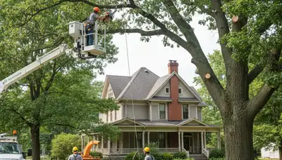 Bellevue, NE tree service crew providing professional tree trimming and removal for local properties