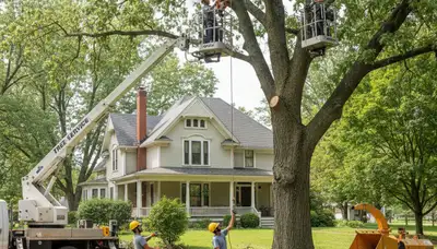 Tree service crew in Bellevue, NE providing professional tree trimming and removal services