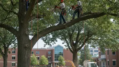 Tree service crew in Bellevue, NE handling professional tree trimming and removal work