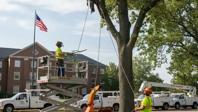 Tree service crew in Bellevue, NE providing professional tree removal and trimming services