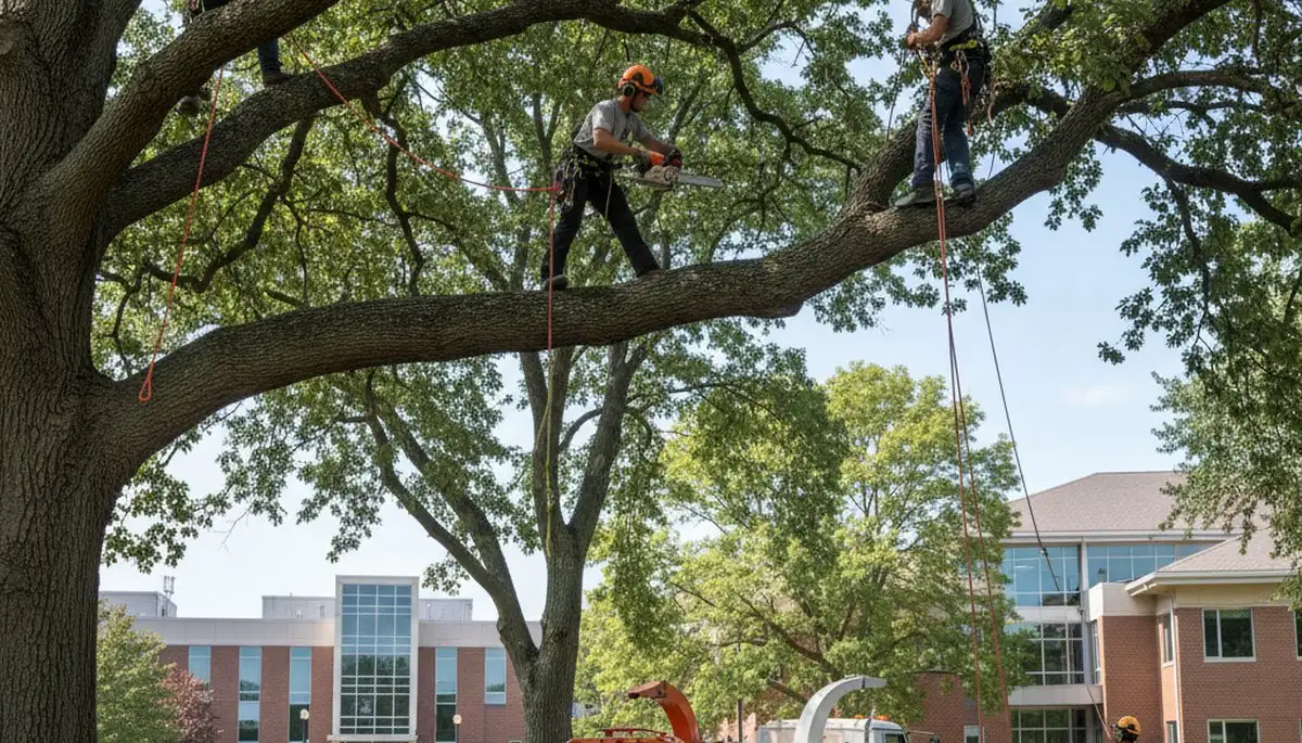 Tree service crew in Bellevue, NE providing professional tree care for residential and commercial properties