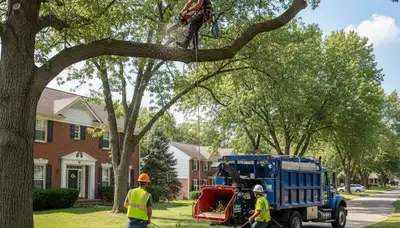 Tree service crew providing professional tree care in Bellevue, NE