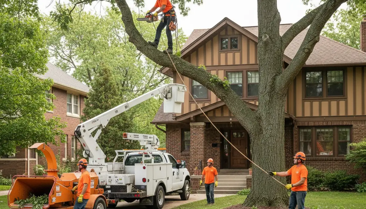 Tree service crew in Bellevue, NE providing professional tree trimming and removal services