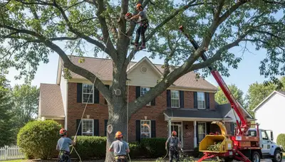 Tree service crew in Bellevue, NE providing professional tree removal and trimming services