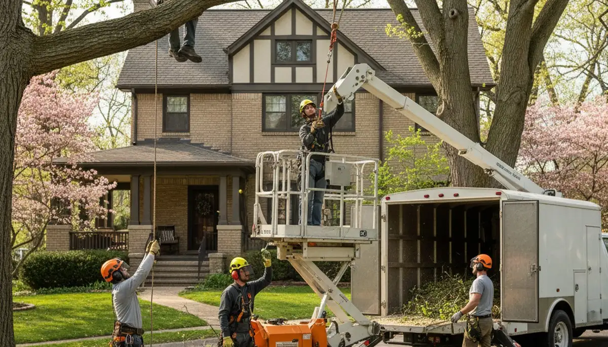 Tree service crew providing professional tree care in Bellevue, NE