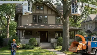 Tree service crew in Bellevue, NE providing professional tree care for homes and businesses
