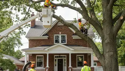 Tree service crew in Bellevue, NE providing professional tree removal and trimming services