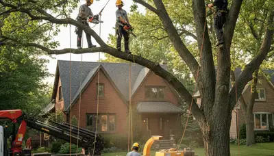 Tree service crew in Bellevue, NE providing professional tree trimming and removal services