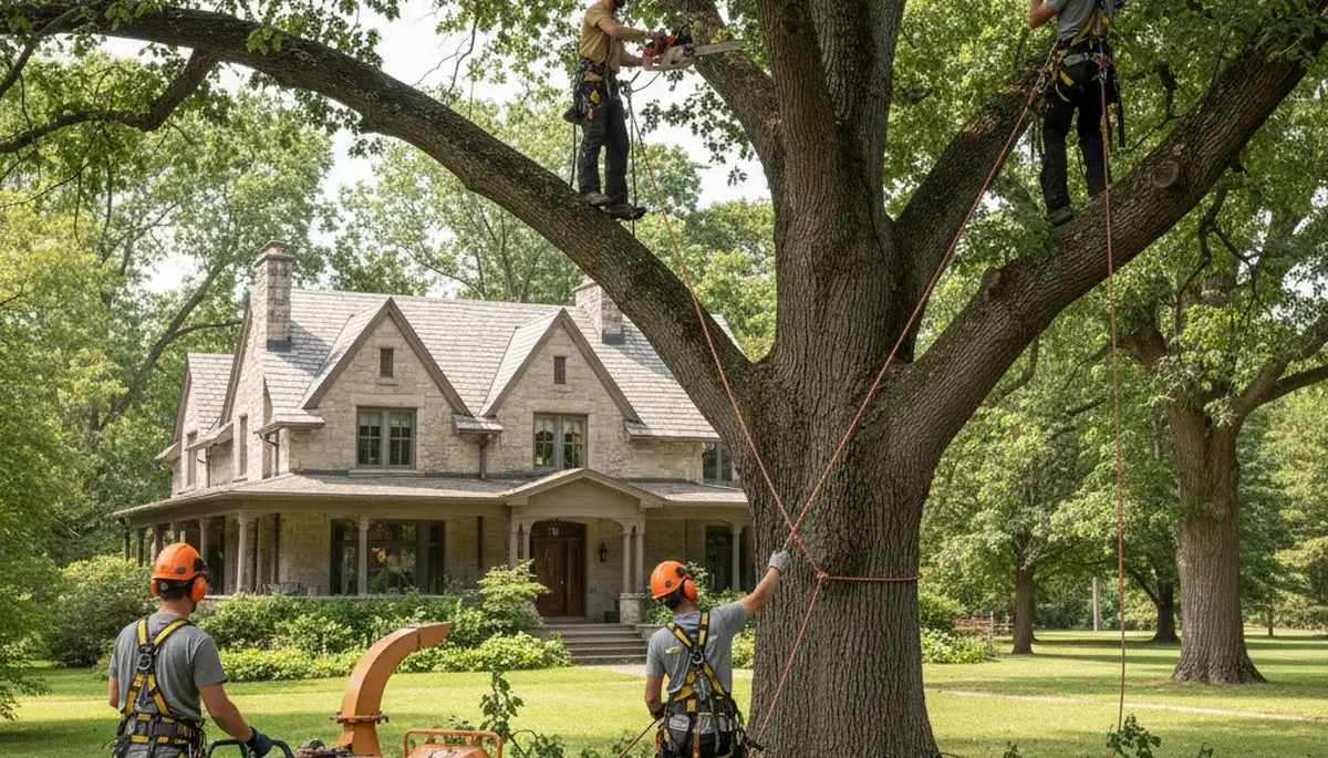 Tree service crew in Bellevue, NE providing professional tree trimming and removal services